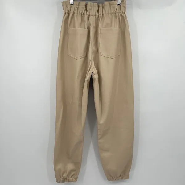 Vintage Havana Faux Leather Joggers Trousers Paperbag Pants‎ Women’s Size Large - Image 6