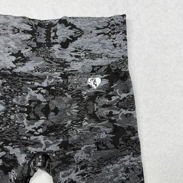 Women’s Best Seamless Leggings Size Small Black Gray Jacquard Camo High Rise - Image 3