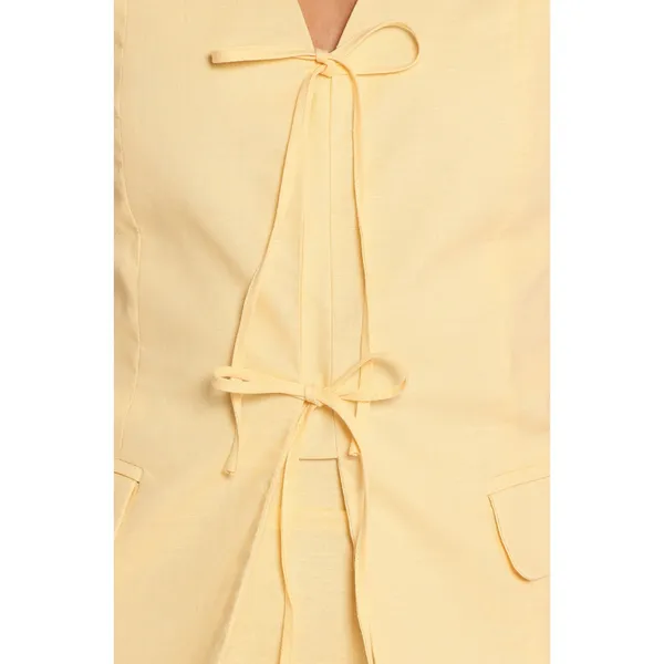 PETAL + PUP Meara Tie Front Vest Top Yellow Size Medium - Image 3