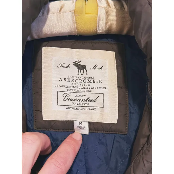 Vintage Y2K Abercrombie Puffer Jacket Hooded Parka Coat Womens M Brown Bella - Image 2