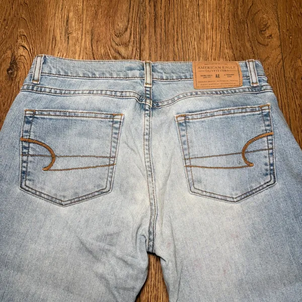 Y2K American Eagle Light Wash Bootcut Jeans Womens 4 Mid Rise Denim boho western - Image 12