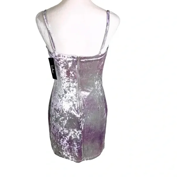 NWT Lulus Whatever Forever Tie Dye Crushed Velvet Bodycon Dress Lavender Size M - Image 6
