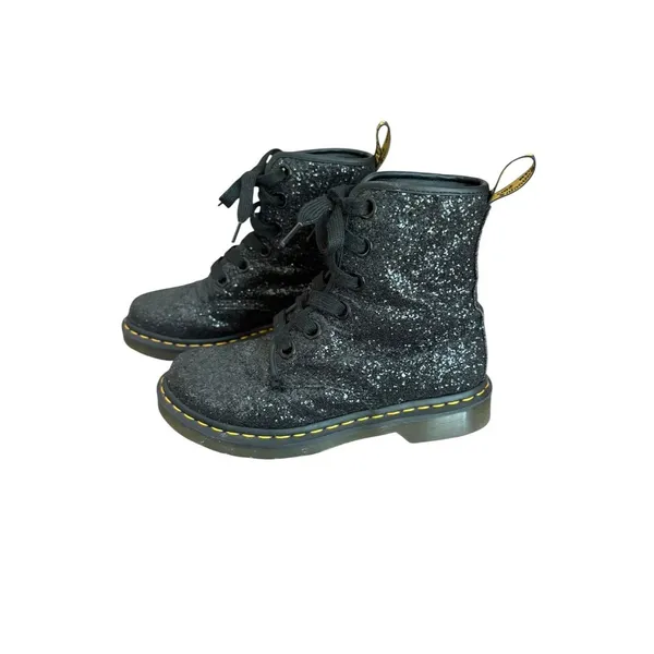 Dr. Martens 1460 Farrah Combat Boots Black Sequins Lace Up Womens 7 - Image 2