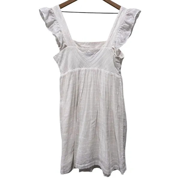 Vineyard Vines Dress White Sz M Flutter Sleeve Mini Coastal Preppy Resort - Image 2