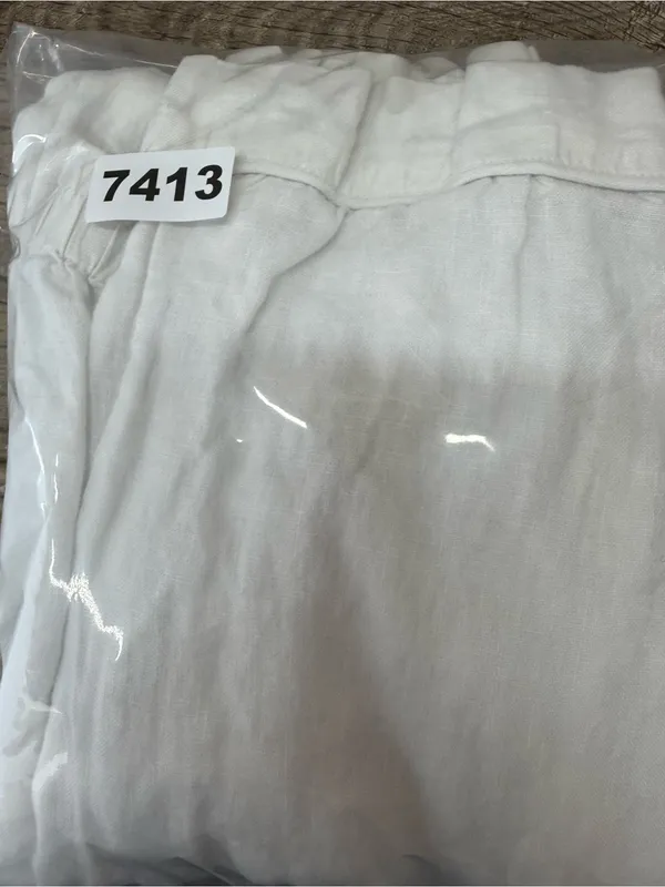 Quince white linen pajama pants size small - Image 5