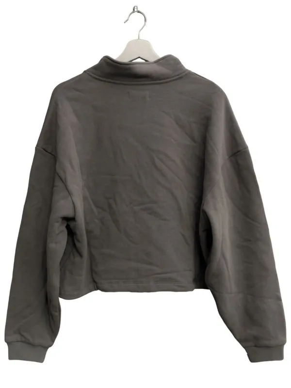 SET Active Heavyweight Sweats Half Zip Sweatshirt Dark Gray XS Oversized NWOT - Image 3