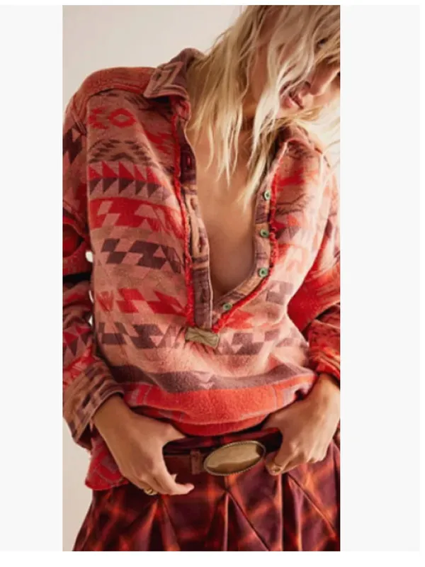 Free People Arizona Sky Pullover Fleece- size Large - Image 2