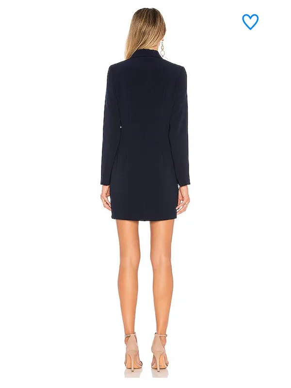 SUPERDOWN NWT Madeline Blazer Double Breasted Blazer Dress in Navy Gold Sz. S - Image 9