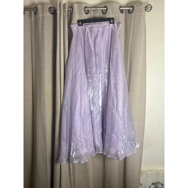 Vintage 90s Chelsea Nites Purple Sheer Overlay Maxi Skirt Formal Plus Size 18 - Image 2
