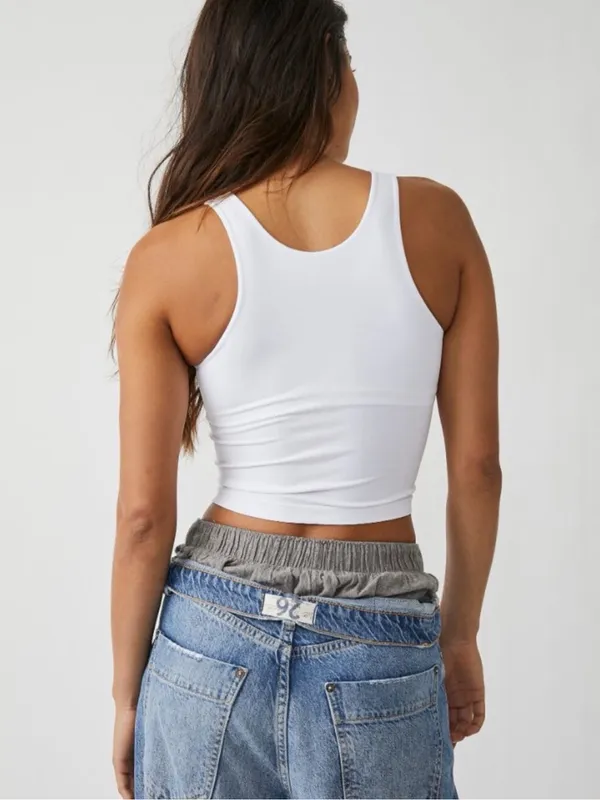FREE PEOPLE NWT Clean Lines Cami / White - Image 3