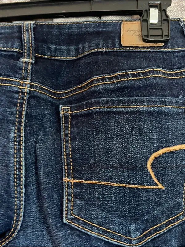 American Eagle Outfitters Dark Blue Super Stretch Jegging Size 2 Short - Image 12