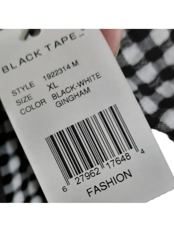 Black Tape Black White Gingham Mini Dress XL - Image 6