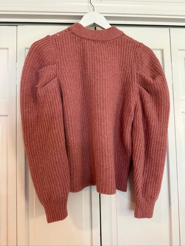 A new day pointelle rose pink mock neck sweater M - Image 5