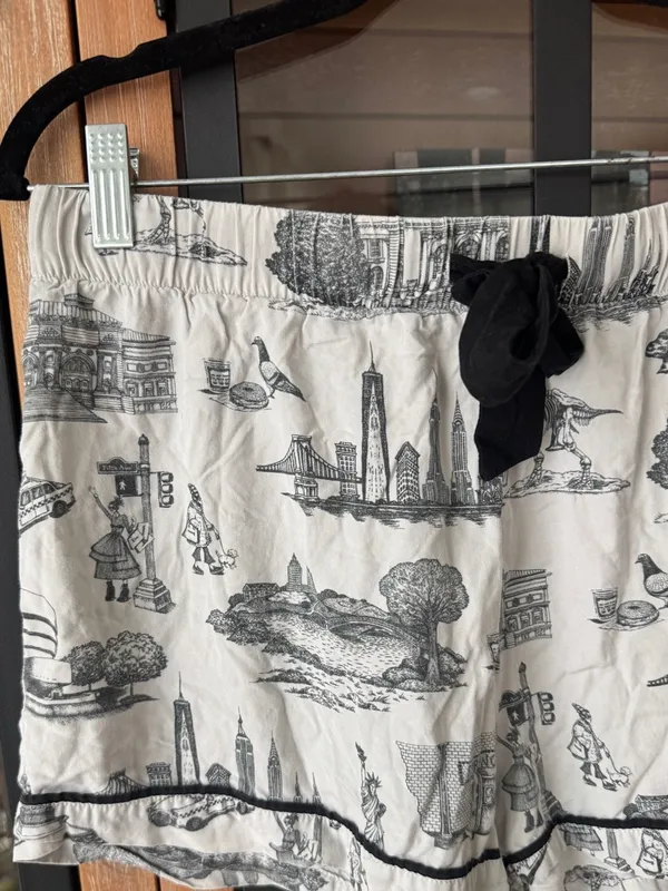 Katie Kime pajamas New York City Toile print Shorts drawstring NYC - Image 4