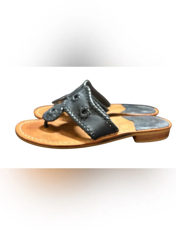 Jack Rogers Navy Leather Sandals,Size 7 - Image 4