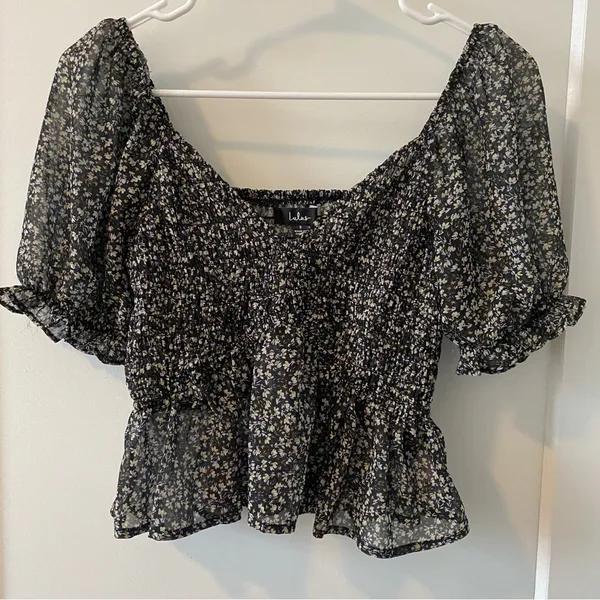 Lulus‎ New Blossoms Smocked Puff Sleeve Blouse - Image 4