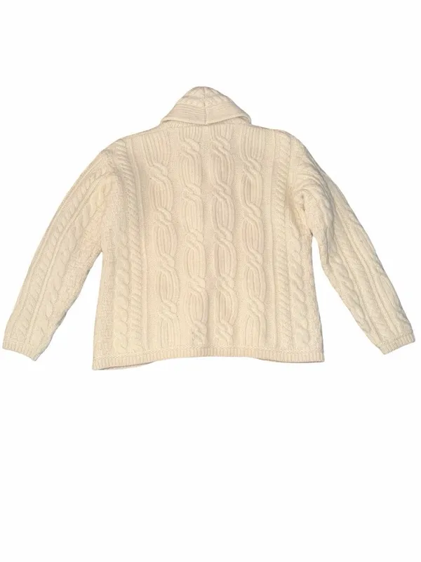 Vtg Carraig Donn Aran Cardigan Women XS Cream 100% Merino Wool Made in Ireland - Image 2