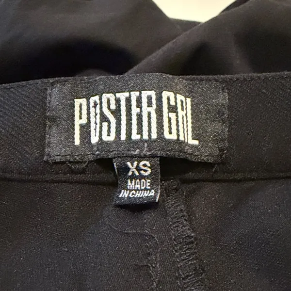 Dolls Kill Poster GRL High Waisted Cinch Seams Snap Buttons Belt Half Zipper XS - Image 3