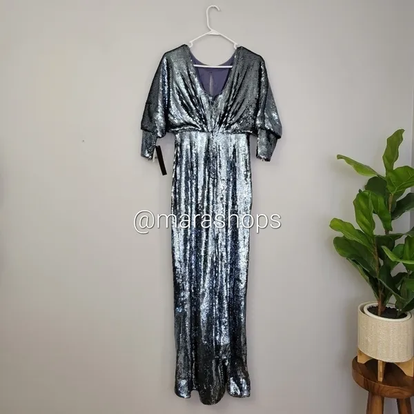 Aidan Mattox Sequin Blouson Formal Dress - Image 5