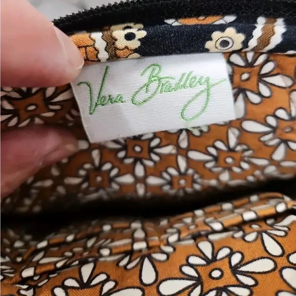 Vera Bradley Caffe Latte Mini Hipster Small Brown/Black Crossbody Bag Purse - Image 8