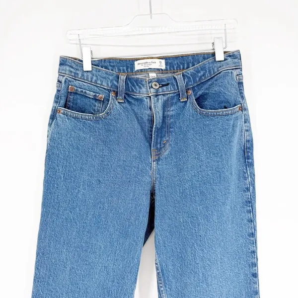 Abercrombie & Fitch 90s Straight Mid Rise‎ Curve Love Jeans Women's 26 Long Blue - Image 6