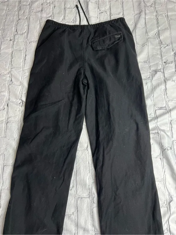 TNA Black Drawstring Elastic Hem Pants size small joggers - Image 3