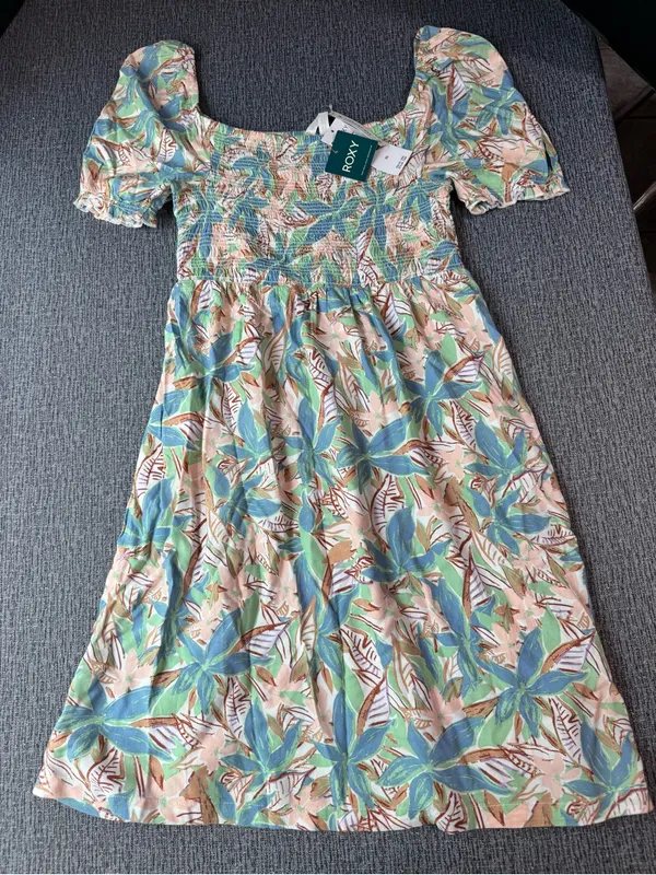 Roxy Hello Petal Floral Print Smocked Mini Dress - Image 2