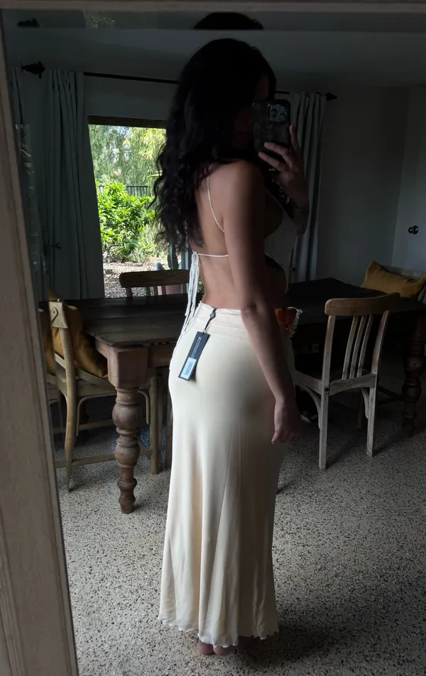 White Fox Boutique Among The Flowers Maxi Skirt Lemon - Image 5
