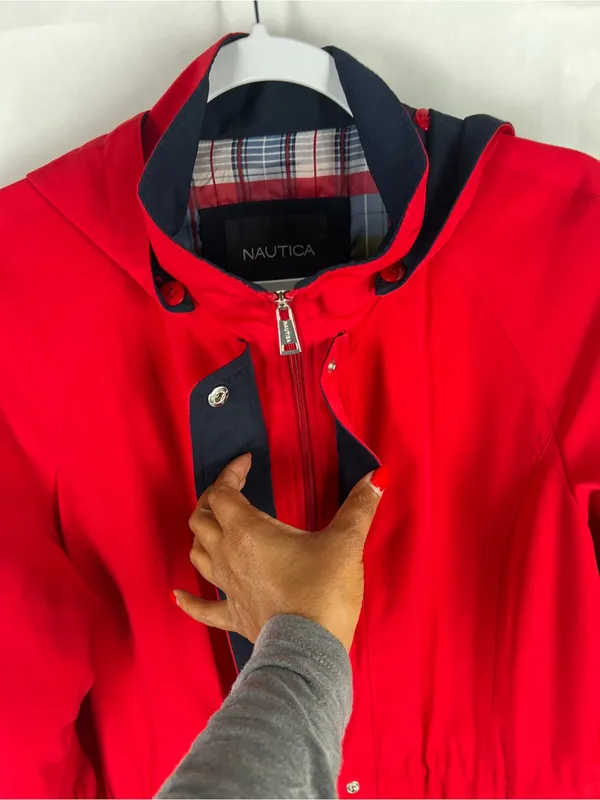 Nautica‎ Red Hooded Water-Resistant Trench Jacket - Image 5