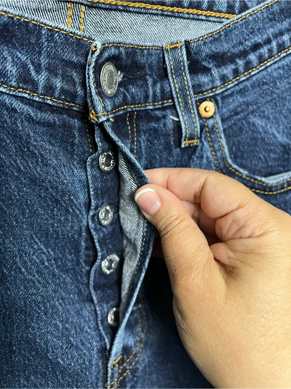 Levi’s 501 Crop High Rise Distressed Straight Leg Button Fly Denim Jeans - Image 7