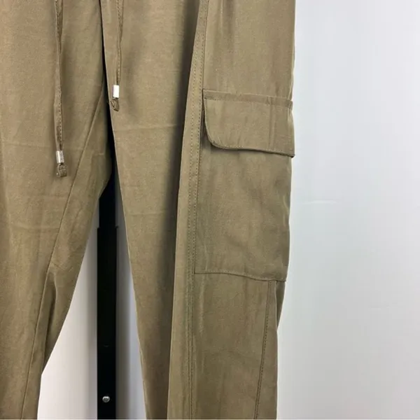 Old Navy Cargo Pants Women M Olive Green Drawstring Relaxed Ankle Utility Casual - Image 6