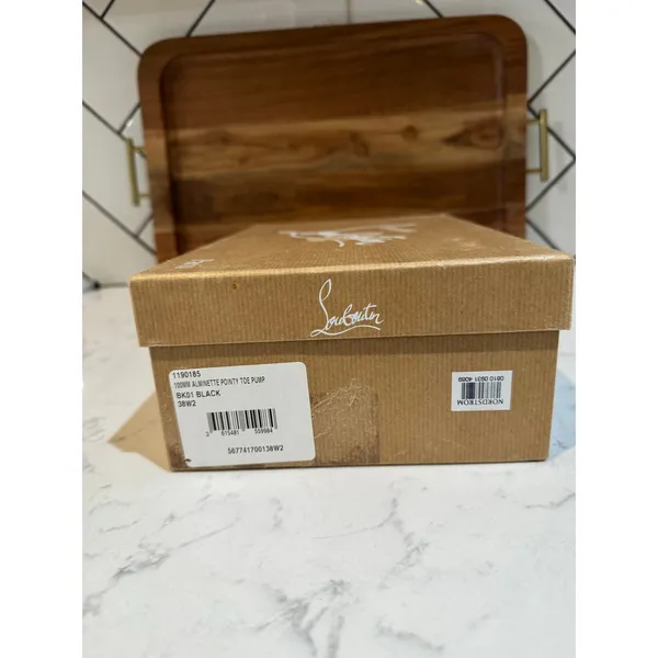 Christian Louboutin Alminette black suede 100MM pointed-toe pump size 38W2 - Image 15
