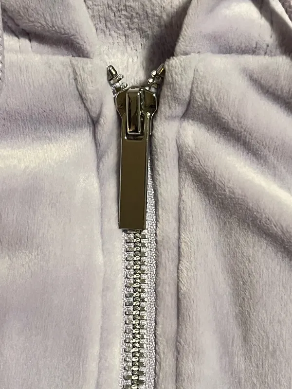 Womens L 11/13 No Boundaries Lilac Purple Velour Tracksuit Set- Hoodie & Pants - Image 5