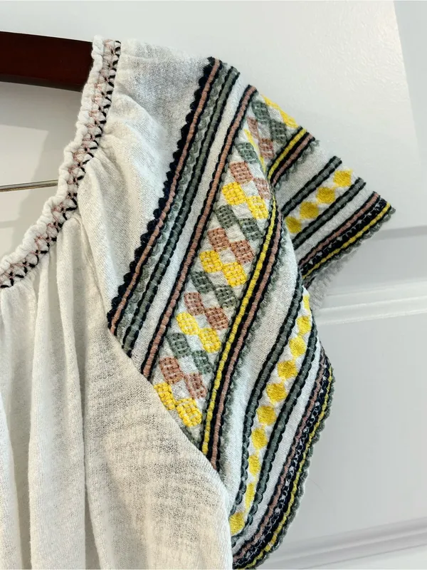 Lucky Brand Embroidered Peasant Top White Size 1X - Image 13