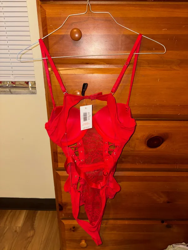 BodyRage Lingerie BodySuit Red Size M - Image 2
