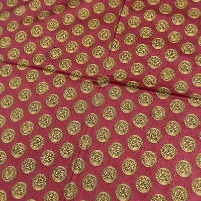 Burberry Burgundy and Gold Patterned Handkerchief - Image 3