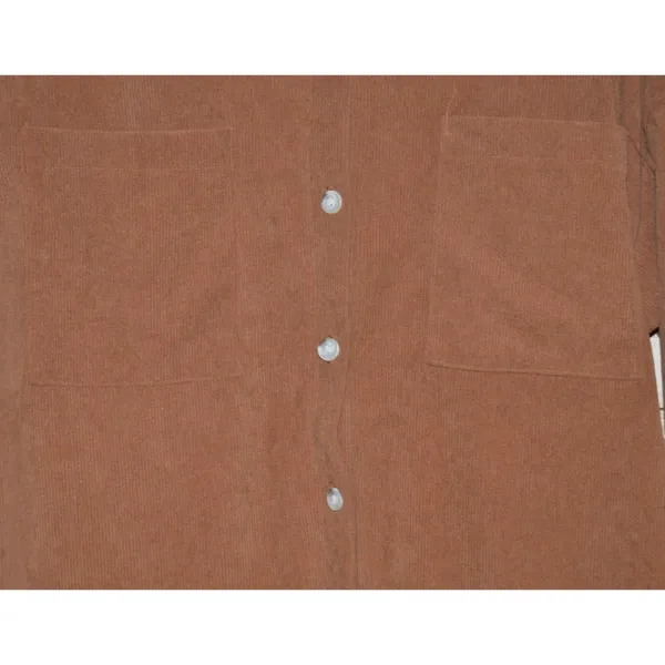 NWT Bucket List Brown Corduroy Shorts Romper Ladies Size L Button Front Casual - Image 3