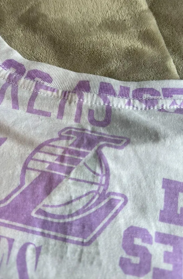 Women’s Oversized Lakers Tshirt Purple Size M - Image 5