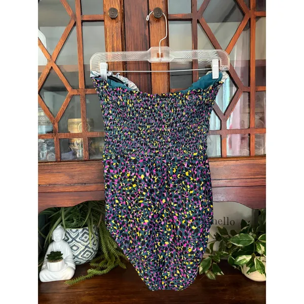 Anthropologie Evie‎ Smocked One Piece Swimsuit XL Multicolor Animal Print Ruffle - Image 3