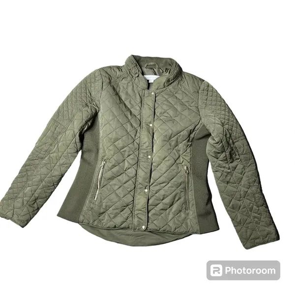 New‎ York & Company Army Green Quilt Jacket - Image 2