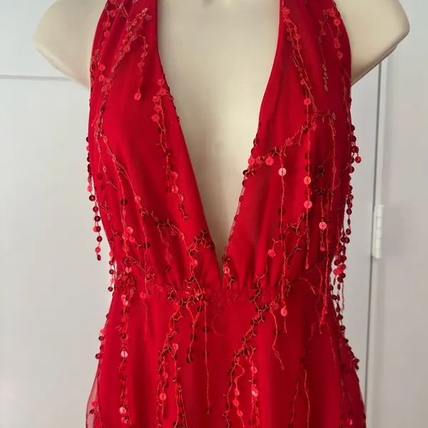 Hello Molly Red Backless Sequin Dress - Image 5