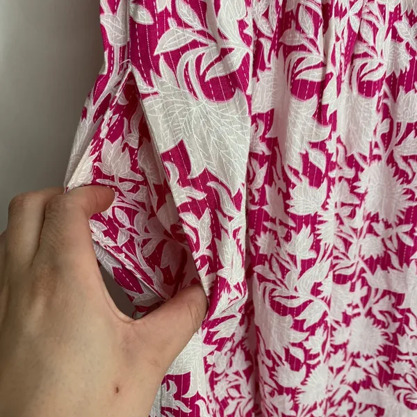 Saylor Denise Tiered Pink Floral Maxi Womens Dress Small - Image 14