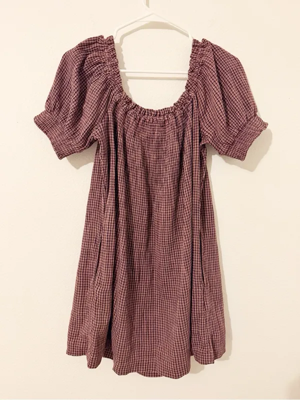 Free People Mila Mini Dress Plaid Size Small S - Image 3