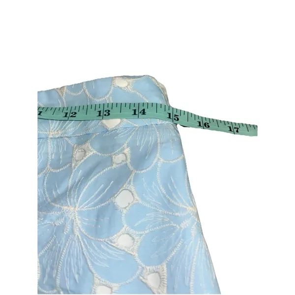 Tuckernuck Silas Blue Eyelet Cotton Midi Skirt Medium - Image 7