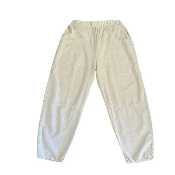 Zanzea Collection Ivory Elastic Waist Pull On Wide Leg Y2K Capri High SZ L #1274 - Image 6