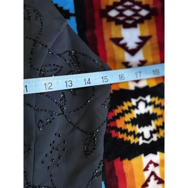 Night‎ Scene Black Beaded Chiffon Halter Keyhole Long Formal Gown Size M Lined - Image 10