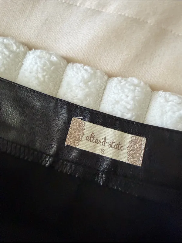 NWT Altar’d State Black Fringe Leather Mini Skirt - Image 4
