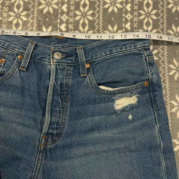 Levi's Premium 501's High Rise Jeans‎ Ripped Size 28 x 28 Minimalist Streetwear - Image 11