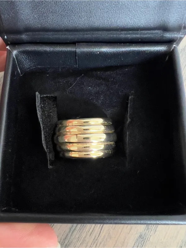 Anine Bing Chunky Ribbed 14k Ring in Gold - Image 11