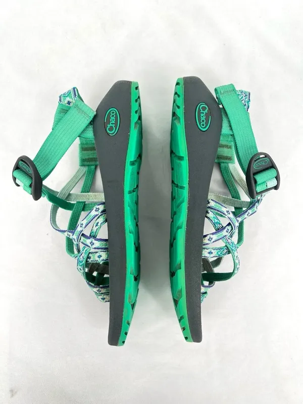 Chaco ZX/2 Classic Mint Green Purple Geo Pattern Strappy Hiking Sandals Size 7 - Image 3